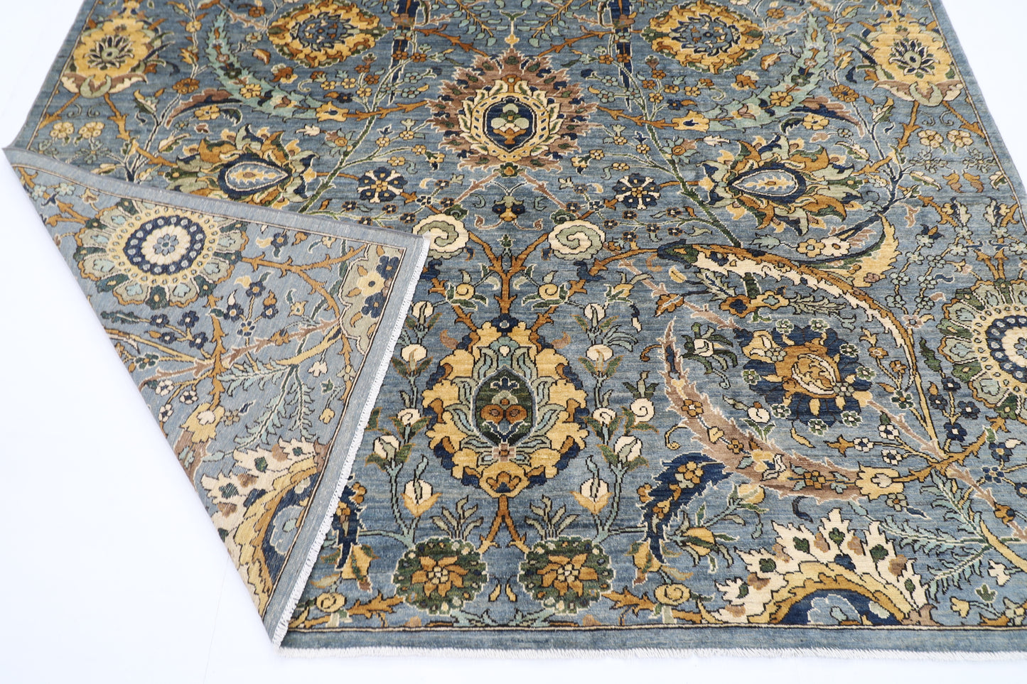 247 x 295 cm | Bidjar Gray Area Rug Afghan Hand Knotted Veg Dye Wool carpet