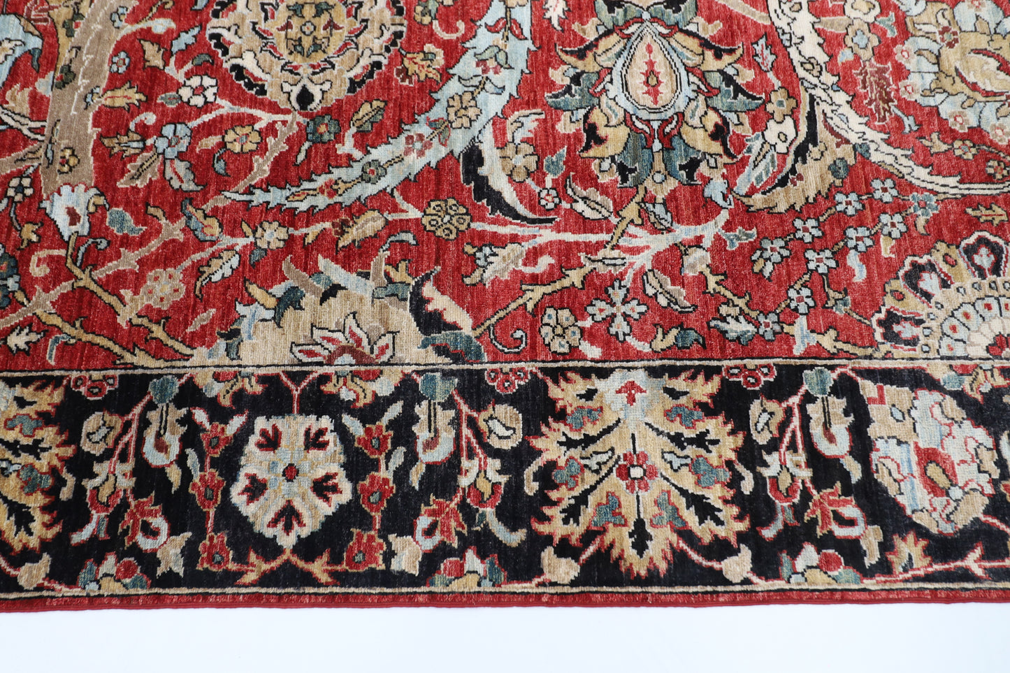 280 x 360 cm | Traditional Red Area Rug Afghan Hand Knotted veg Dye Wool carpet