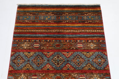 105 x 152 cm | Khorjun Afghan Tribal Hand Knotted Natural Veg Dye Wool Carpet