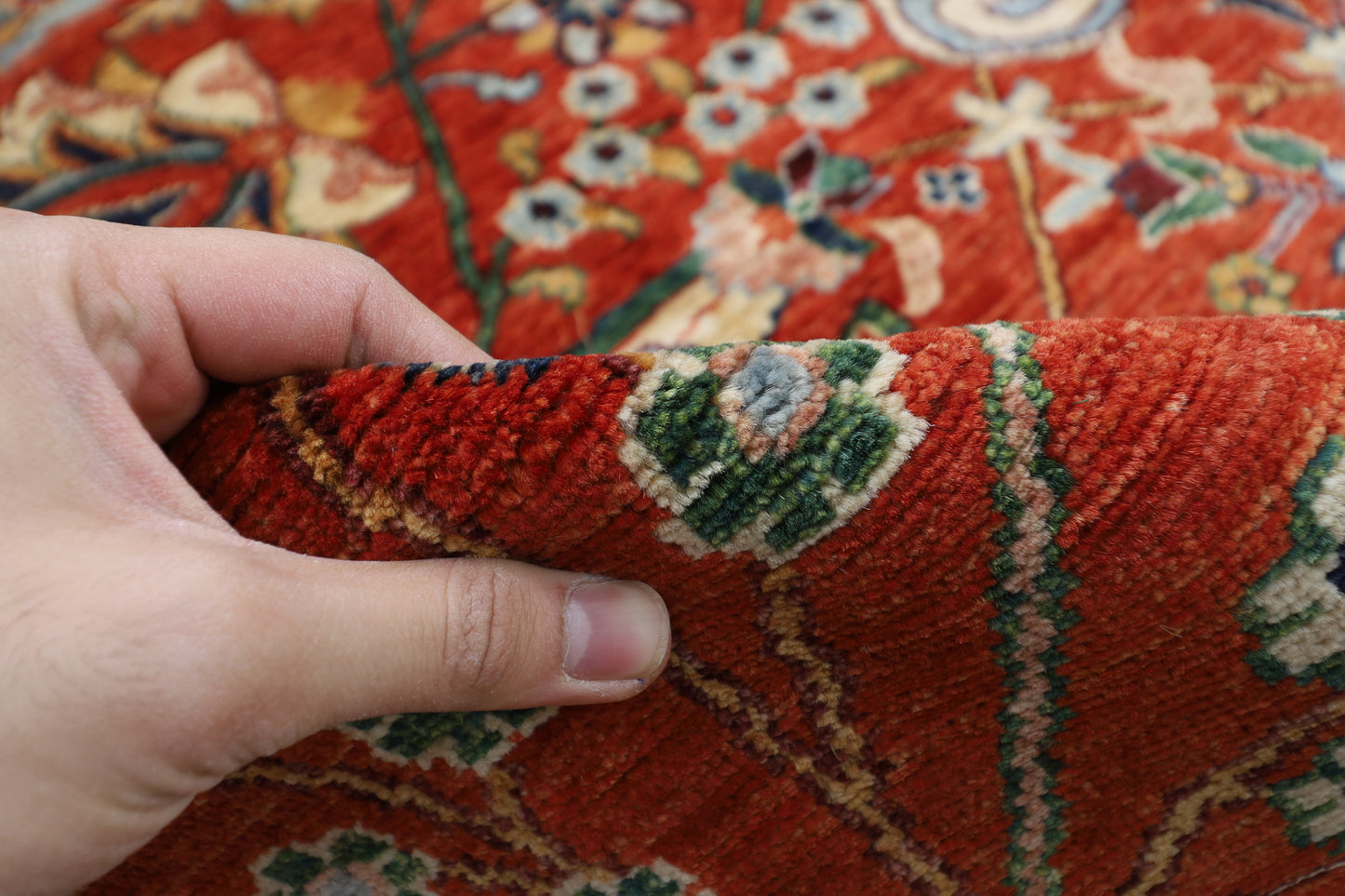 274 x 371 cm | Traditional Red Area Rug Afghan Hand Knotted veg Dye Wool carpet