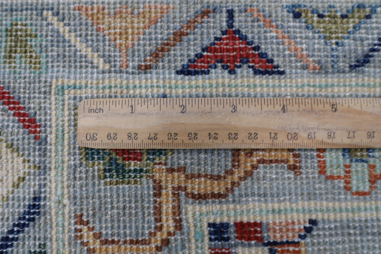 274 x 362 cm | Floral Gray Area Rug Afghan Hand Knotted Veg Dye Wool carpet