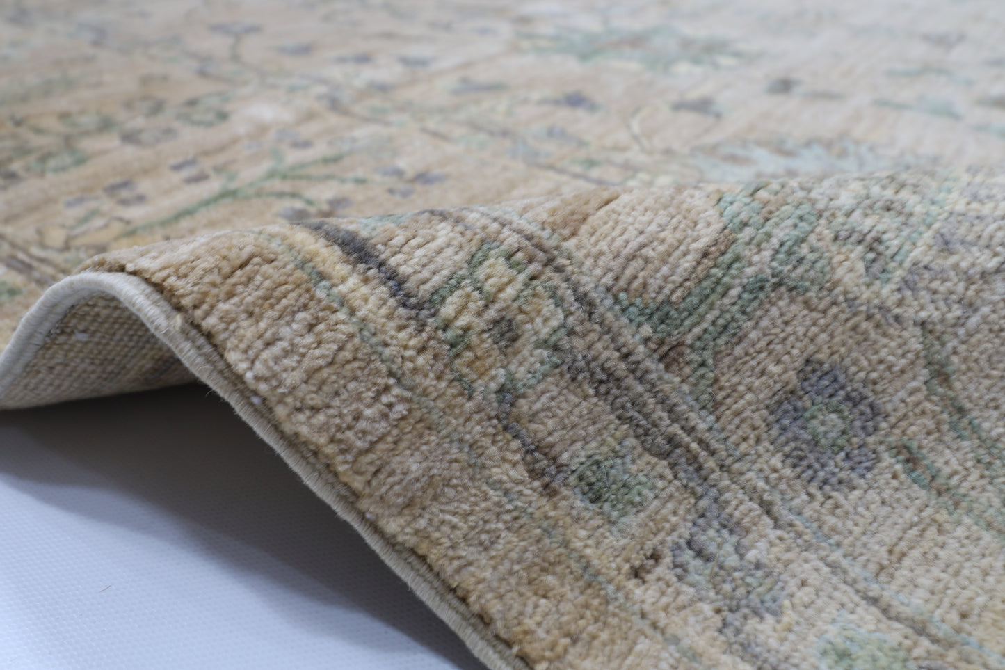 247 x 300 cm | Floral Beige Area Rug Afghan Hand Knotted Veg Dye Wool carpet