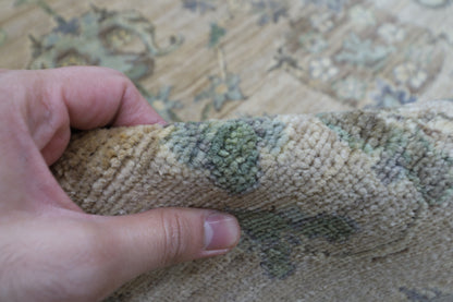 247 x 300 cm | Floral Beige Area Rug Afghan Hand Knotted Veg Dye Wool carpet