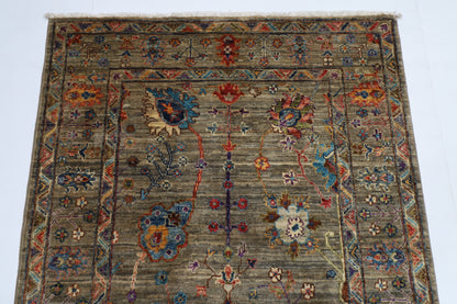 105 x 145 cm | Sultani Afghan Tribal Hand Knotted Natural Veg Dye Wool Carpet