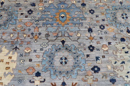 303 x 422 cm | Oriental Gray Area Rug Afghan Hand Knotted Veg Dye Wool carpet