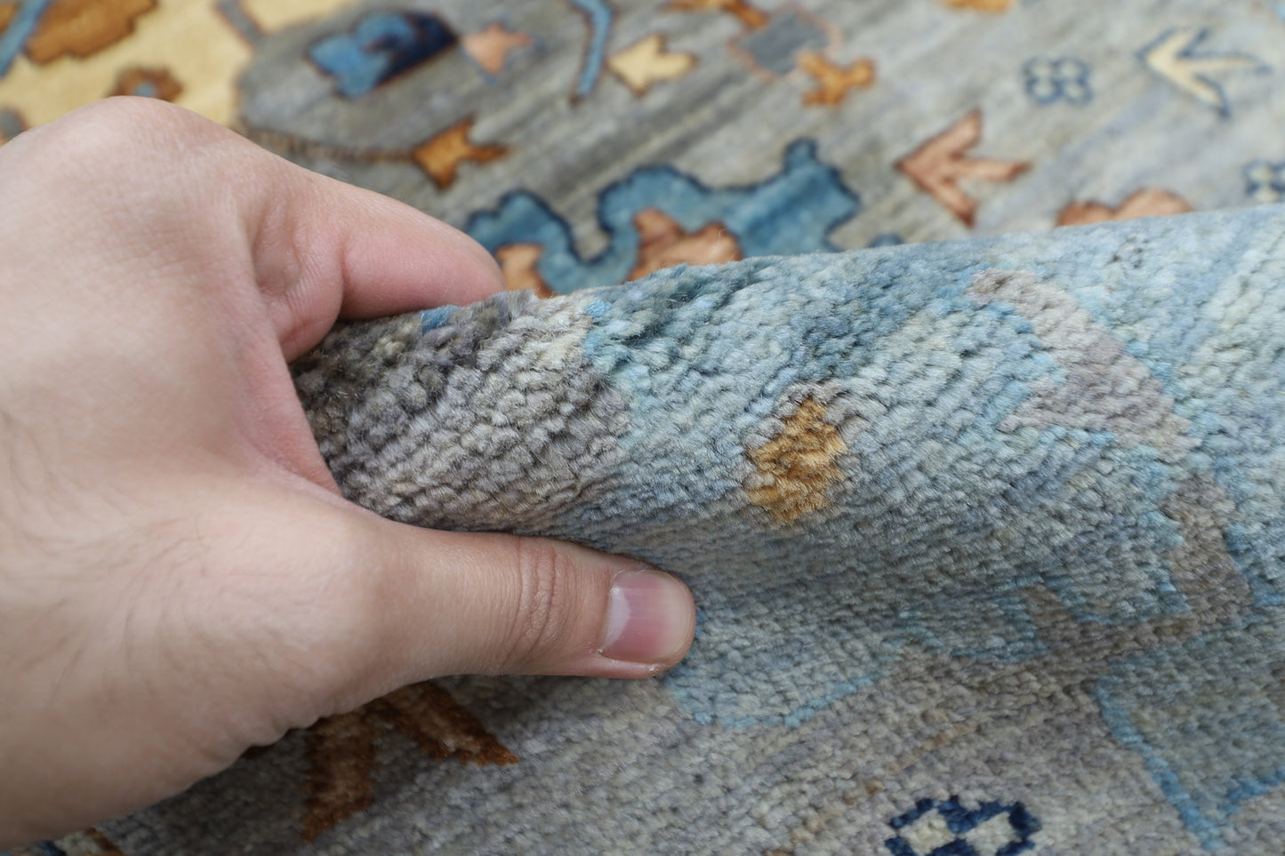303 x 422 cm | Oriental Gray Area Rug Afghan Hand Knotted Veg Dye Wool carpet