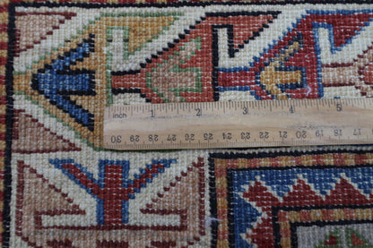 126 x 186 cm | Grey Afghan Tribal Hand Knotted Natural Veg Dye Wool Carpet