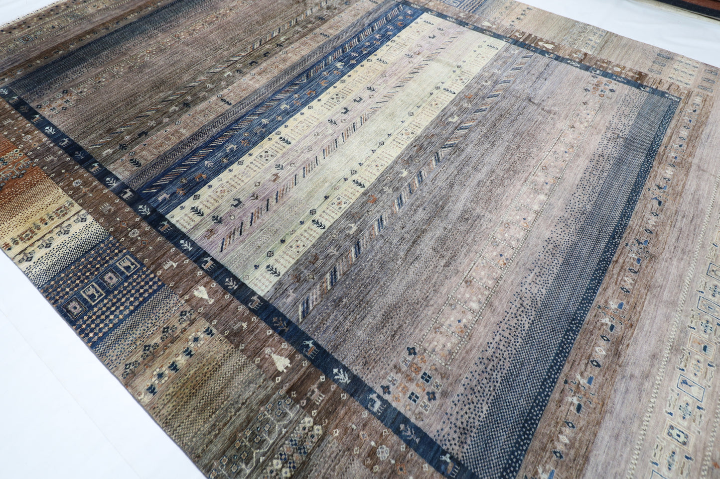 312 x 426 cm | Traditional Gabbeh Area Rug Afghan Hand Knotted veg Dye Wool carpet
