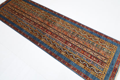 79 x 257 cm | Shawl Afghan Tribal Hand Knotted Natural Veg Dye Wool Carpet
