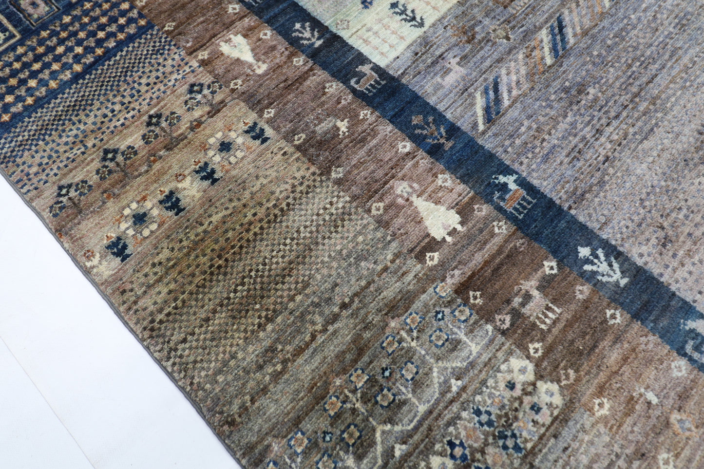 312 x 426 cm | Traditional Gabbeh Area Rug Afghan Hand Knotted veg Dye Wool carpet
