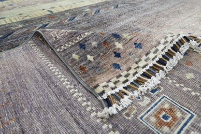 312 x 426 cm | Traditional Gabbeh Area Rug Afghan Hand Knotted veg Dye Wool carpet