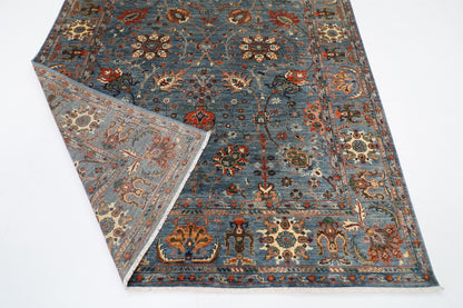 203 x 299 cm | Traditional Floral Area Rug Afghan Hand Knotted veg Dye Wool carpet