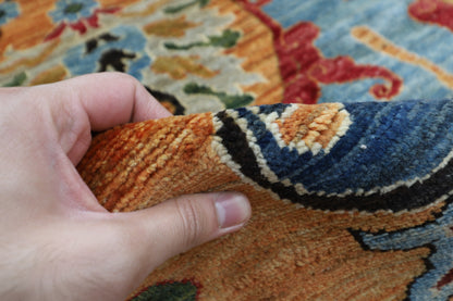 250 x 304 cm | rust Gold Kawros  Area Rug Afghan Hand Knotted veg Dye Wool carpet