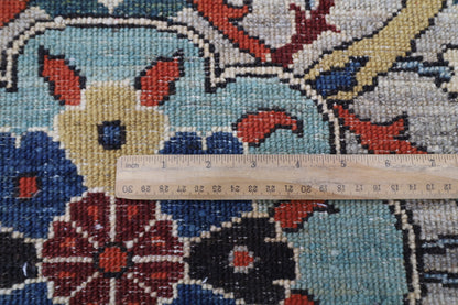 270 x 367 cm | Oriental Gray Area Rug Afghan Hand Knotted Veg Dye Wool carpet