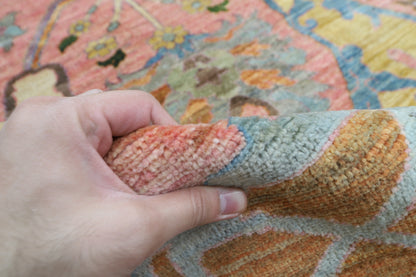 305 x 415 cm | Large Kawros Pink Area Rug Afghan Hand Knotted veg Dye Wool carpet
