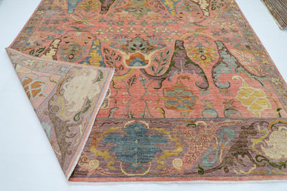 305 x 415 cm | Large Kawros Pink Area Rug Afghan Hand Knotted veg Dye Wool carpet