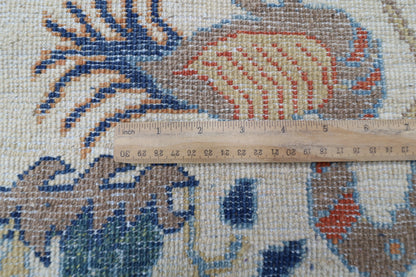 271 x 367 cm | Oriental Birds Beige Area Rug Afghan Hand Knotted Veg Dye Wool carpet