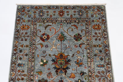 104 x 160 cm | Sultani Blueish Grey Afghan Hand Knotted Carpet