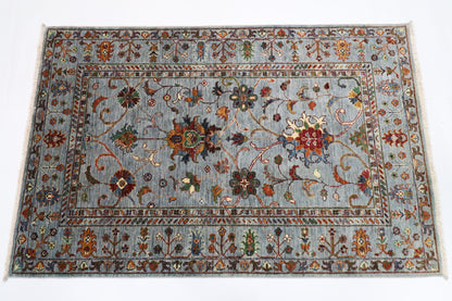 104 x 160 cm | Sultani Blueish Grey Afghan Hand Knotted Carpet