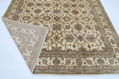 268 x 357 cm | Oriental Floral Beige Area Rug Afghan Hand Knotted Veg Dye Wool carpet