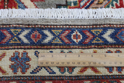 80 x 134 cm | Kazak Grey Afghan Hand Knotted Carpet