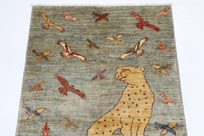 100 x 149 cm | Animal Gabbeh Afghan Hand Knotted Carpet