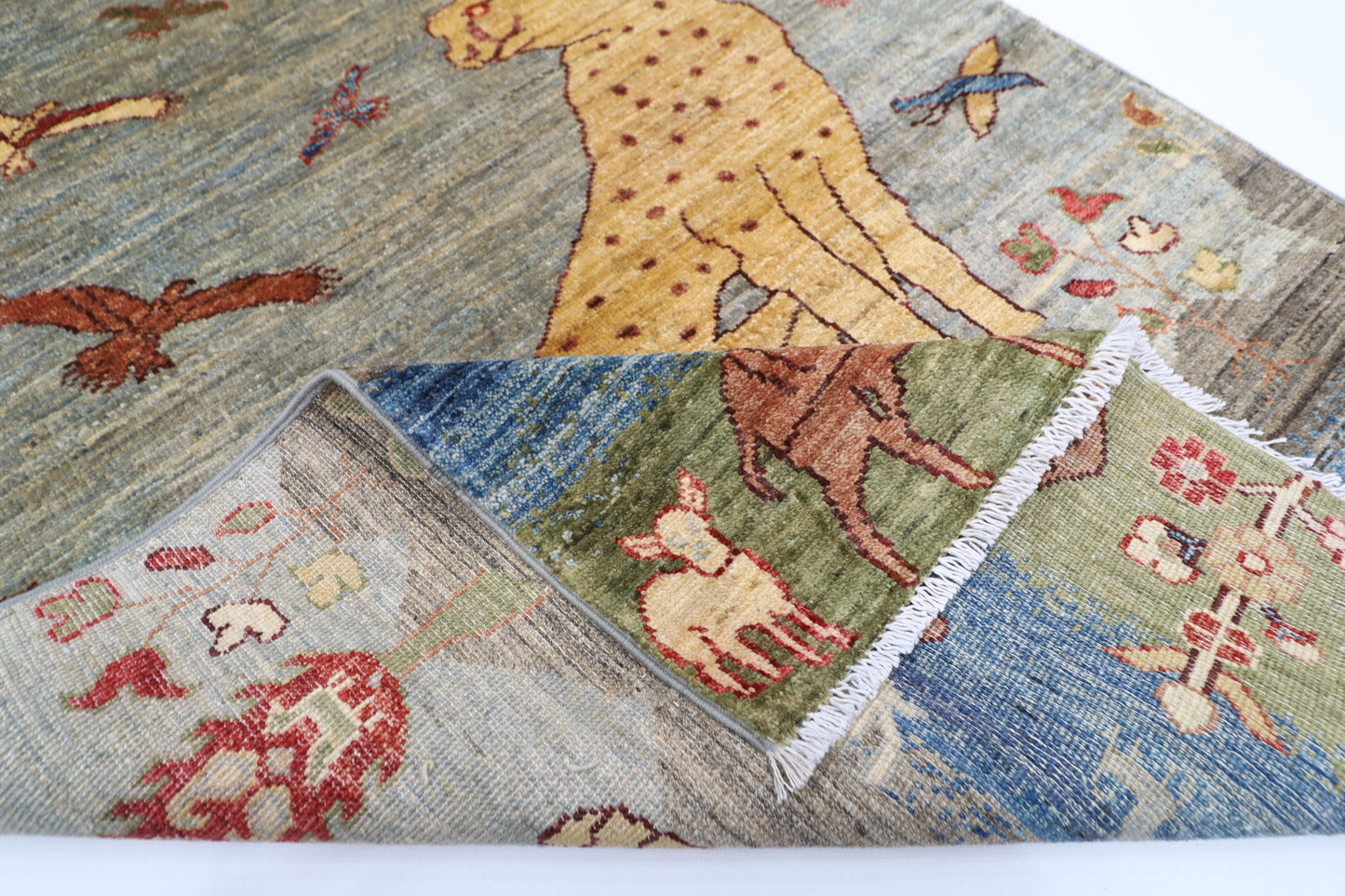 100 x 149 cm | Animal Gabbeh Afghan Hand Knotted Carpet