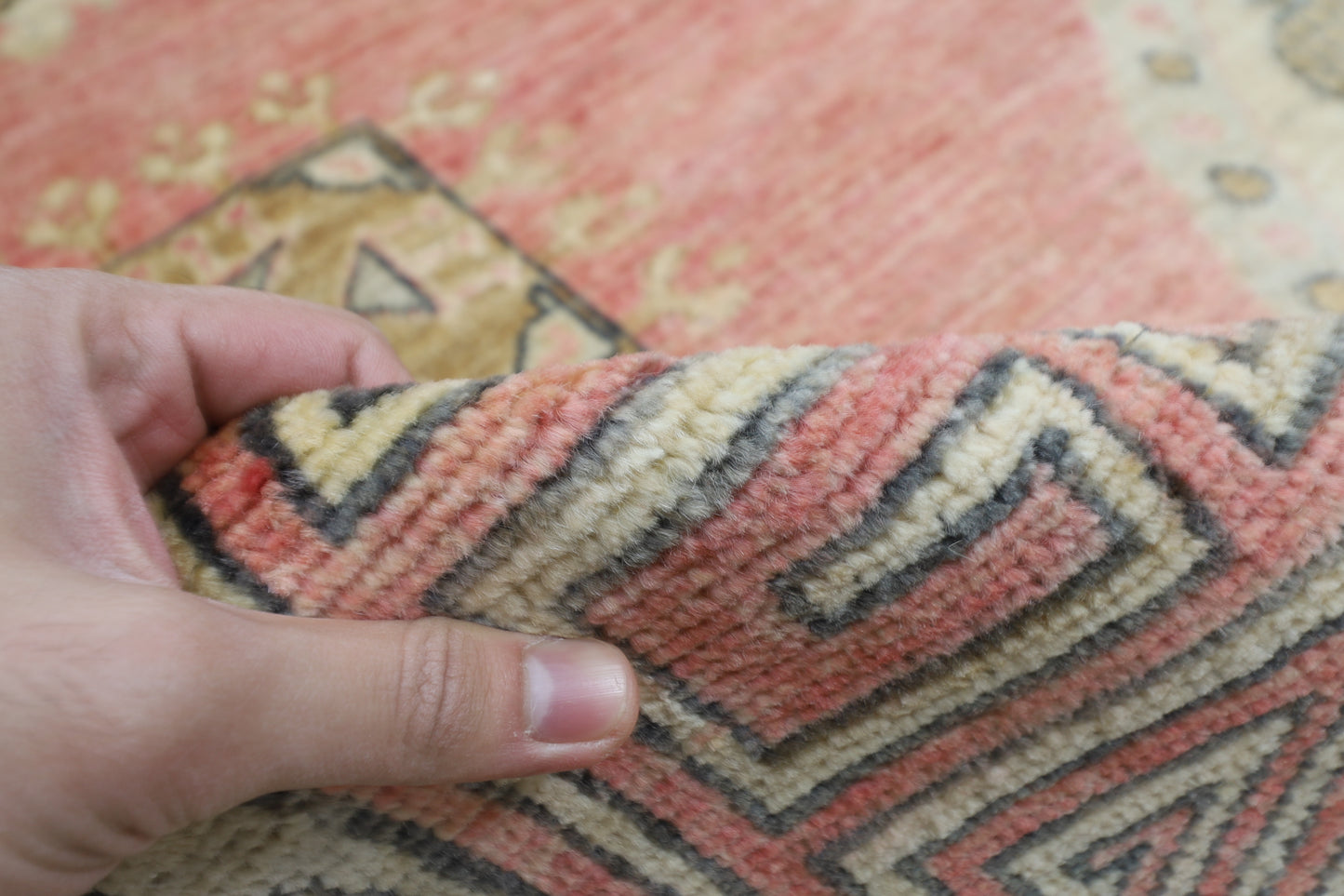 254 x 294 cm | Suzani Pink Area Rug Afghan Hand Knotted veg Dye Wool carpet