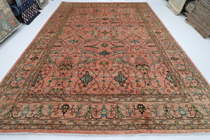 302 x 415 cm | Large Bidjar Pink Area Rug Afghan Hand Knotted veg Dye Wool carpet