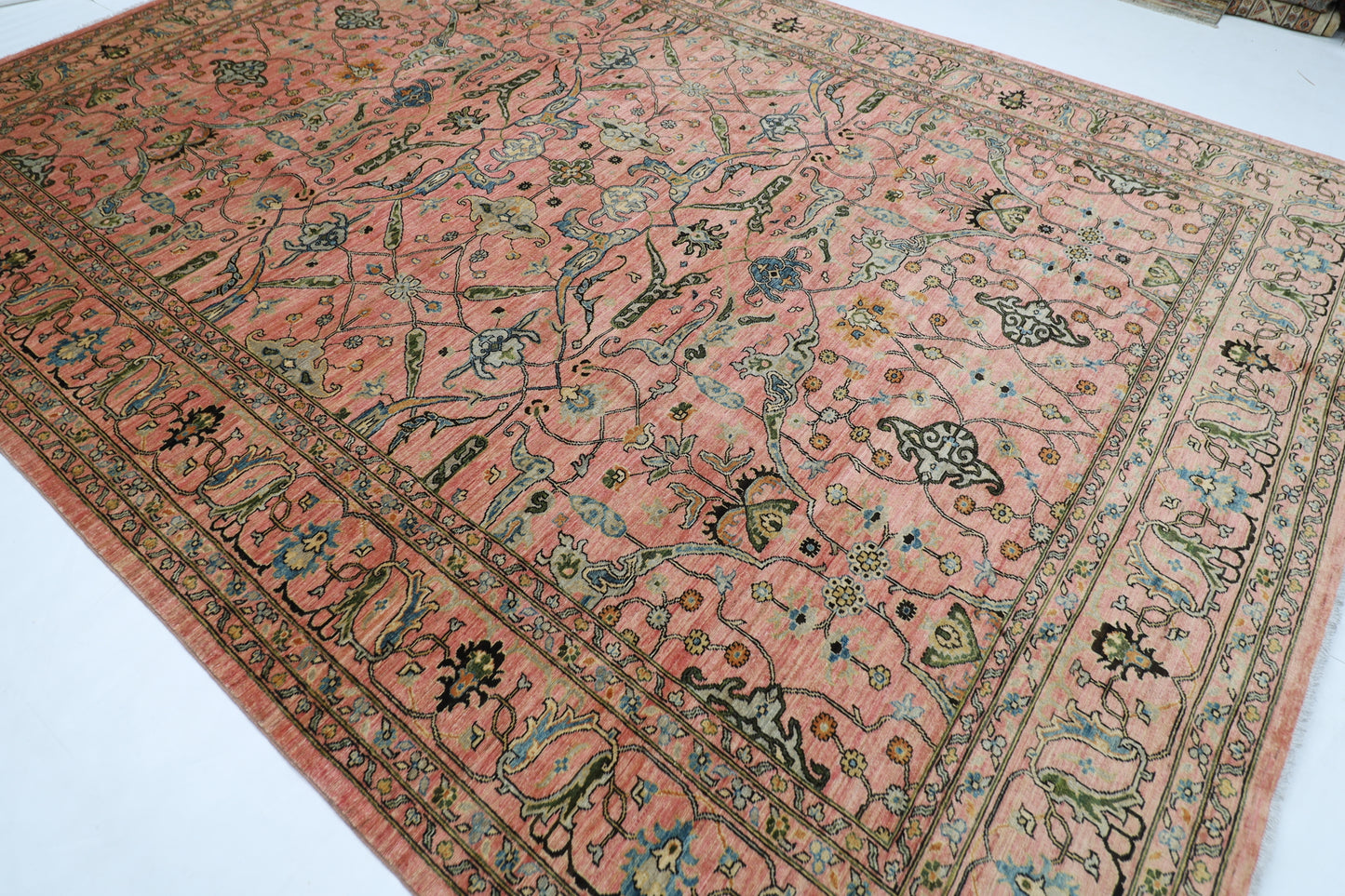 302 x 415 cm | Large Bidjar Pink Area Rug Afghan Hand Knotted veg Dye Wool carpet