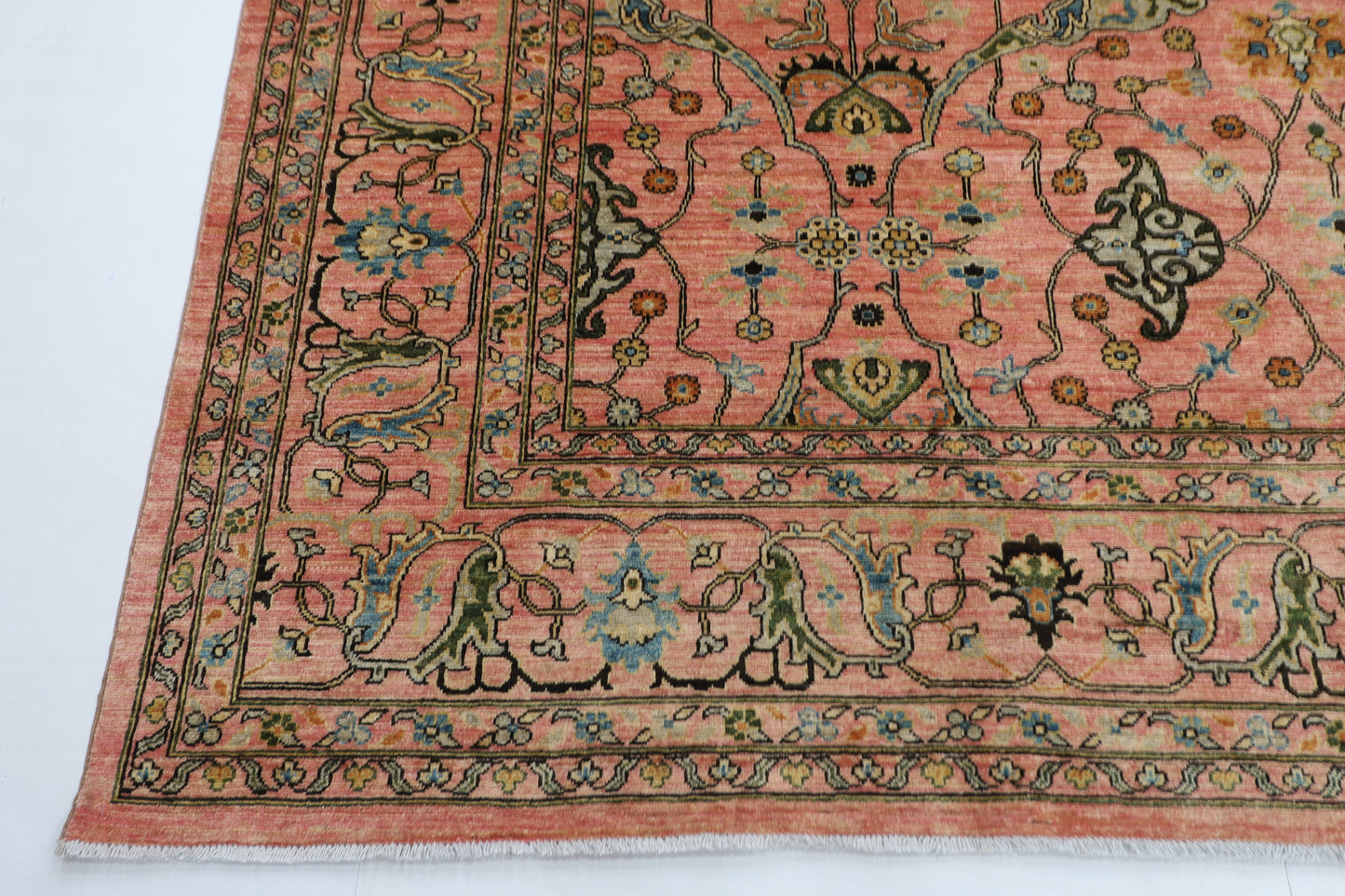 302 x 415 cm | Large Bidjar Pink Area Rug Afghan Hand Knotted veg Dye Wool carpet