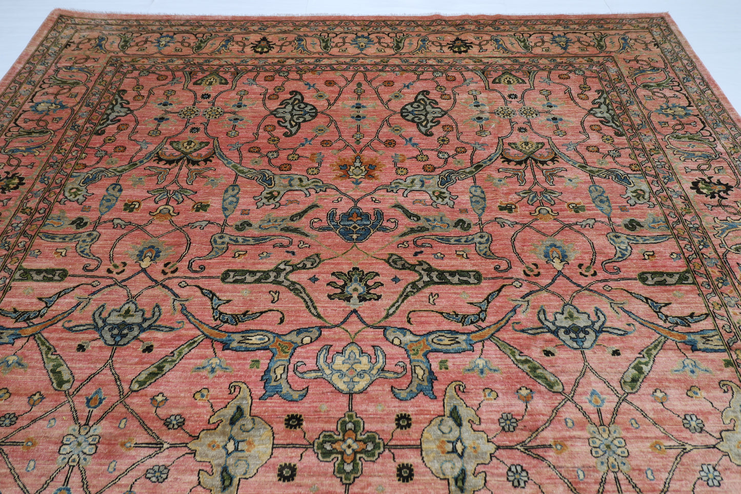 302 x 415 cm | Large Bidjar Pink Area Rug Afghan Hand Knotted veg Dye Wool carpet
