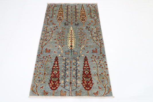 91 x 149 cm | Tree Gabbeh Afghan Hand Knotted Carpet