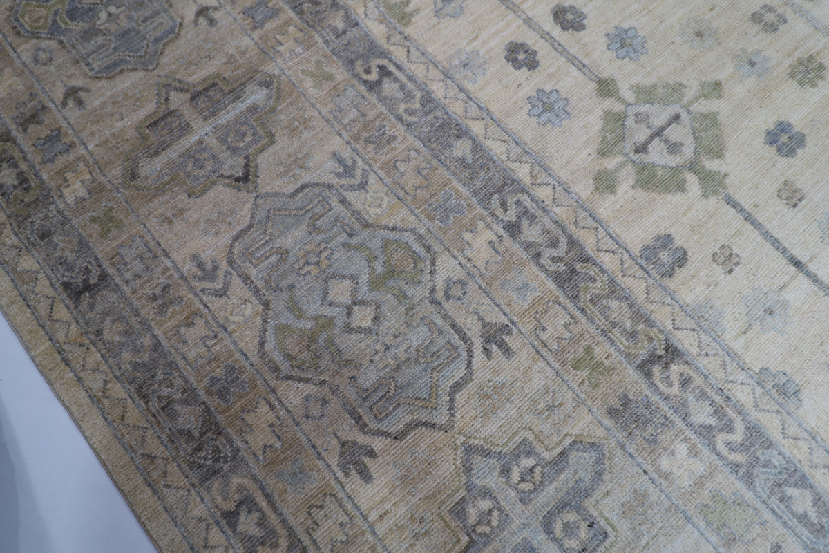 431 x 607 cm | Khotan Beige Area Rug Afghan Hand Knotted Veg Dye Wool carpet