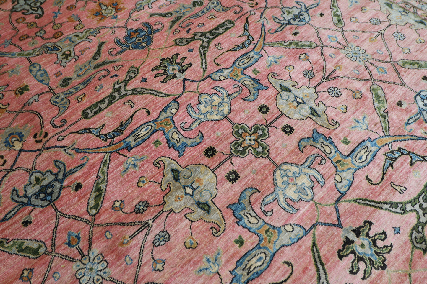 302 x 415 cm | Large Bidjar Pink Area Rug Afghan Hand Knotted veg Dye Wool carpet
