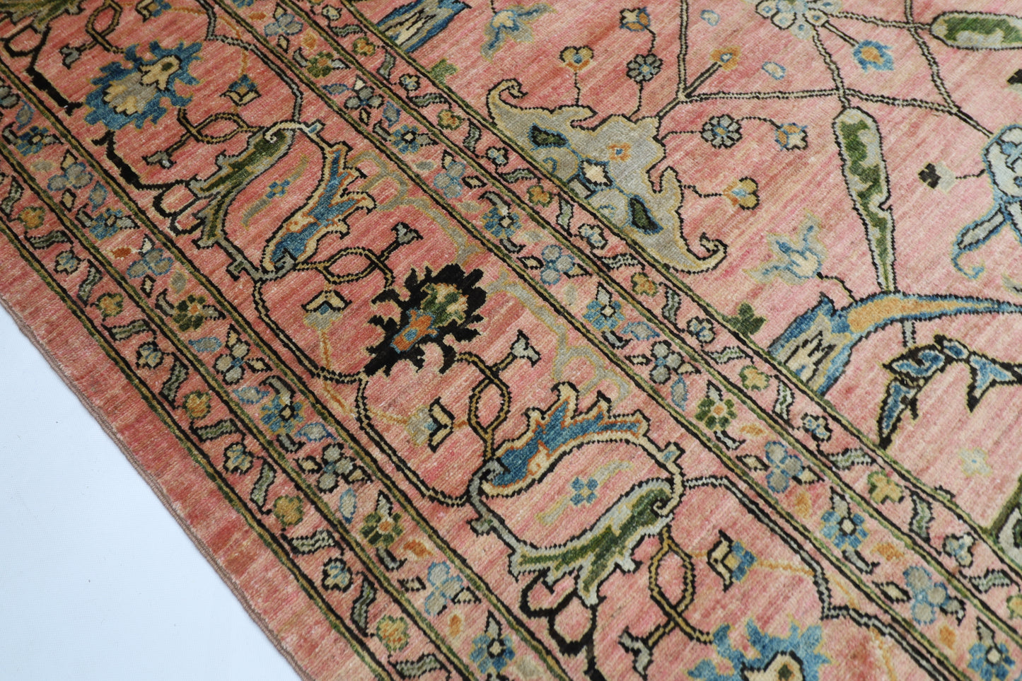 302 x 415 cm | Large Bidjar Pink Area Rug Afghan Hand Knotted veg Dye Wool carpet