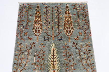 91 x 149 cm | Tree Gabbeh Afghan Hand Knotted Carpet