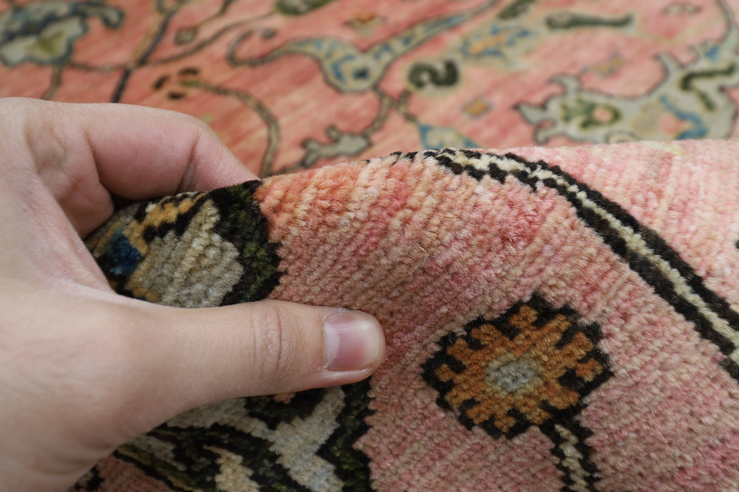 302 x 415 cm | Large Bidjar Pink Area Rug Afghan Hand Knotted veg Dye Wool carpet