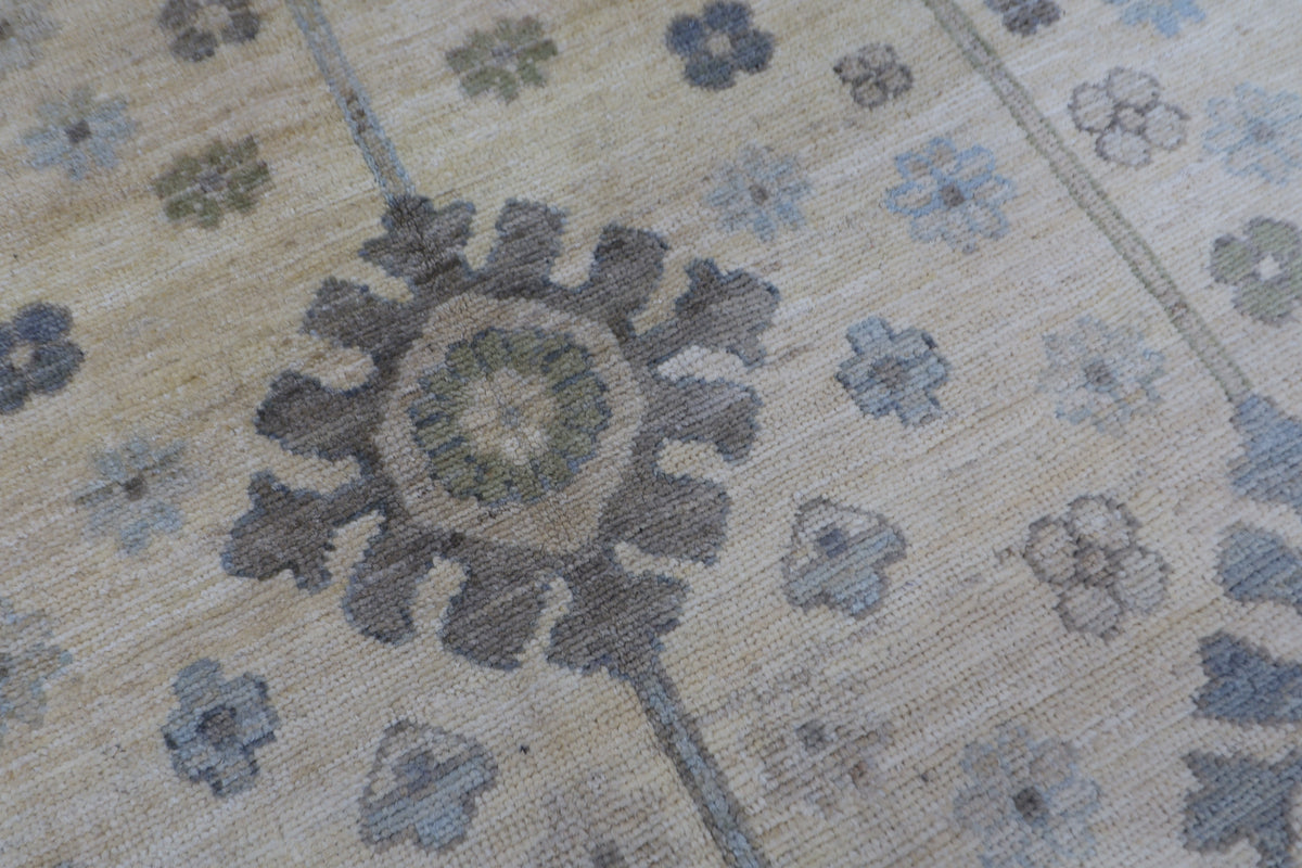 431 x 607 cm | Khotan Beige Area Rug Afghan Hand Knotted Veg Dye Wool carpet