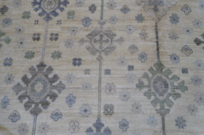 430 x 610 cm | Khotan Beige Area Rug Afghan Hand Knotted Veg Dye Wool carpet