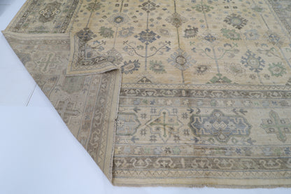430 x 610 cm | Khotan Beige Area Rug Afghan Hand Knotted Veg Dye Wool carpet