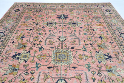 312 x 427 cm | Pink Area Rug Afghan Hand Knotted Veg Dye Wool carpet