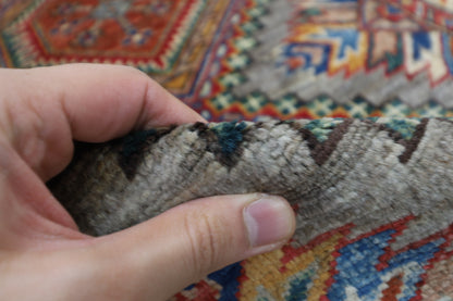 81 x 134 cm | Kazak Grey Afghan Hand Knotted Carpet
