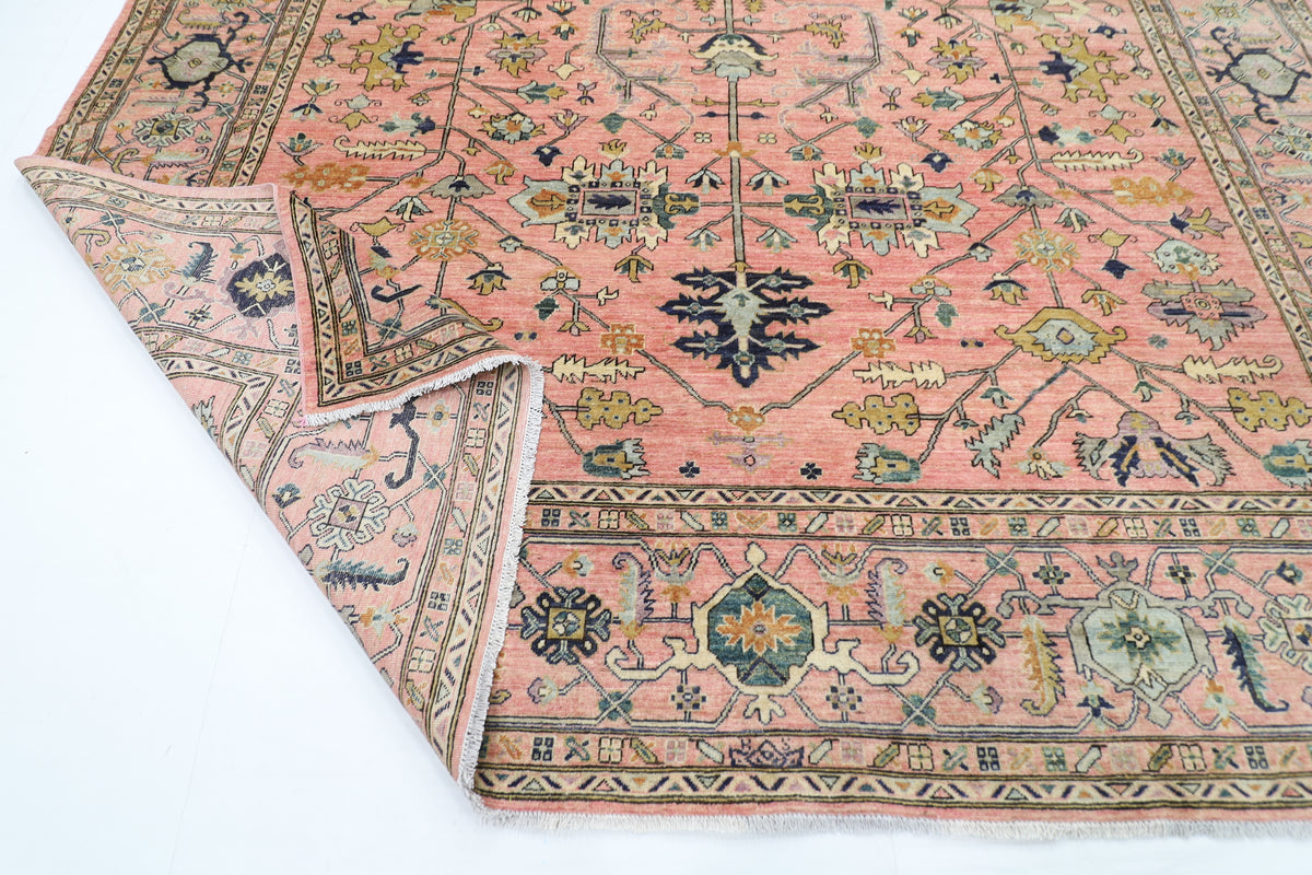 312 x 427 cm | Pink Area Rug Afghan Hand Knotted Veg Dye Wool carpet