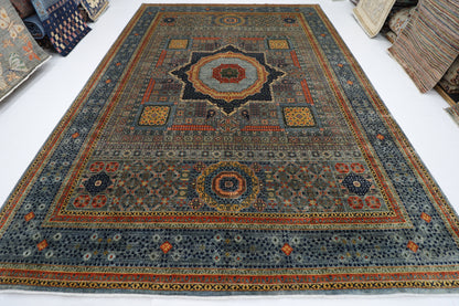 310 x 424 cm | Oriental Mamluk Fine Gray Area Rug Afghan Hand Knotted Veg Dye Wool carpet