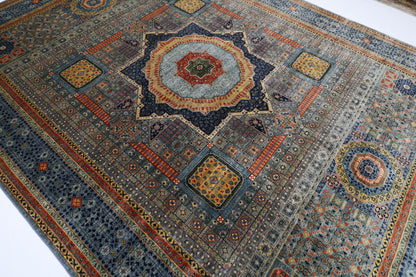 310 x 424 cm | Oriental Mamluk Fine Gray Area Rug Afghan Hand Knotted Veg Dye Wool carpet