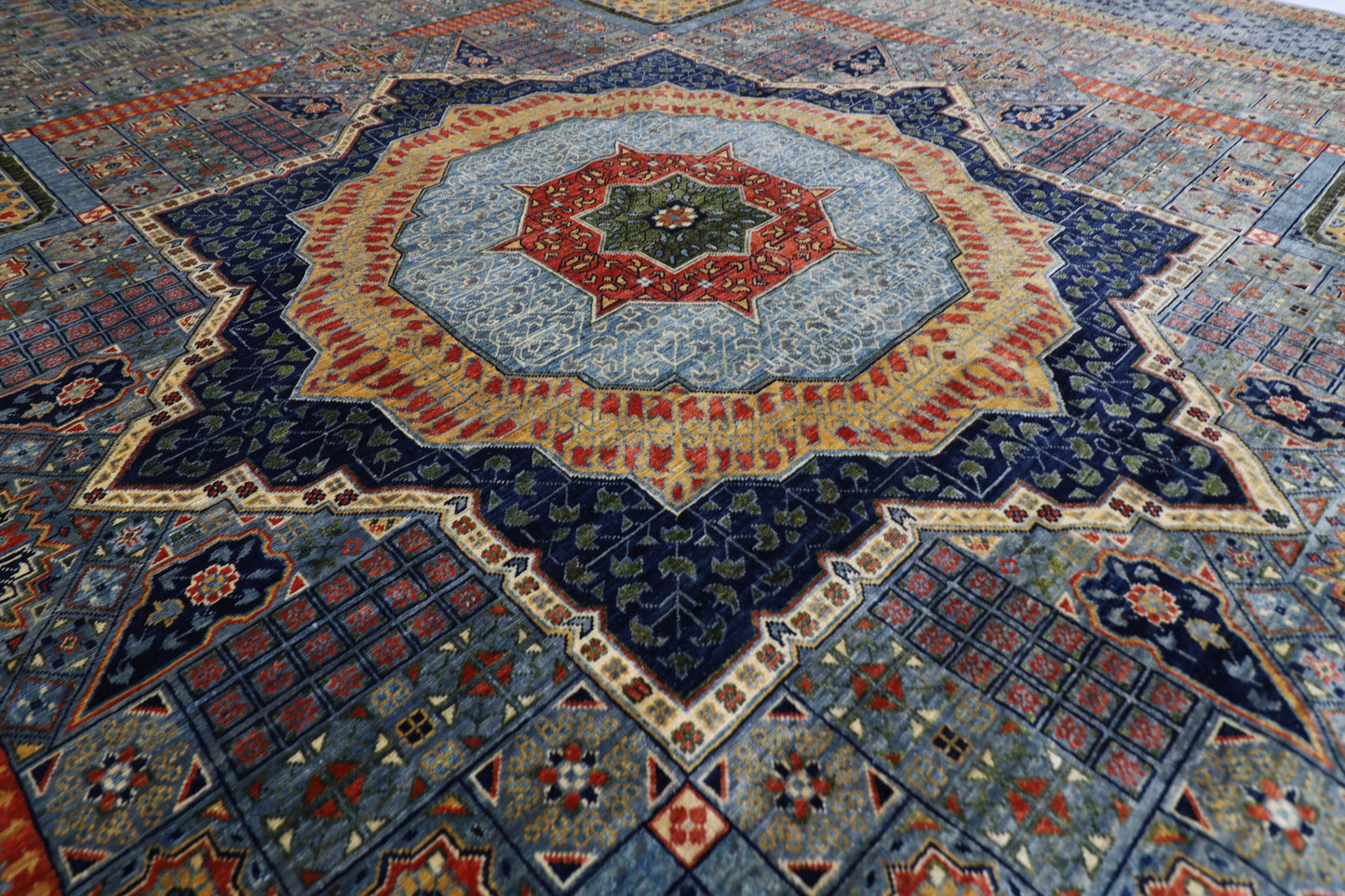 310 x 424 cm | Oriental Mamluk Fine Gray Area Rug Afghan Hand Knotted Veg Dye Wool carpet
