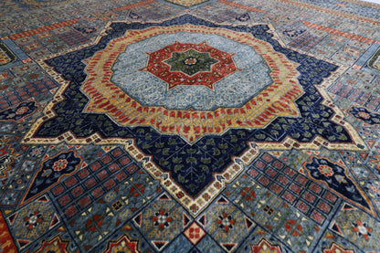 310 x 424 cm | Oriental Mamluk Fine Gray Area Rug Afghan Hand Knotted Veg Dye Wool carpet
