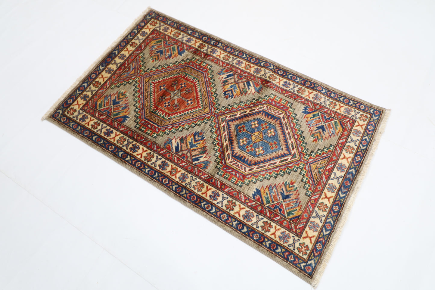 83 x 134 cm | Kazak Afghan Hand Knotted Carpet
