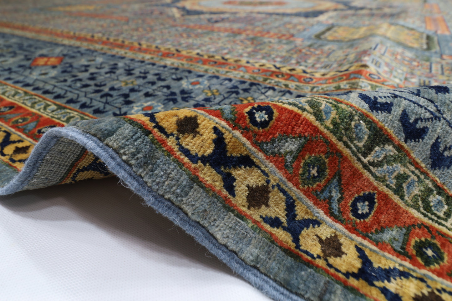 310 x 424 cm | Oriental Mamluk Fine Gray Area Rug Afghan Hand Knotted Veg Dye Wool carpet
